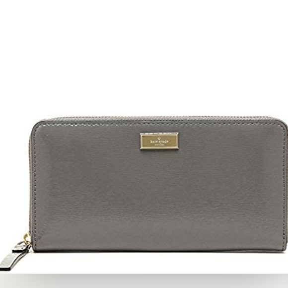 Kate Spade  Patent Leather Haregrey Neda Bixby Place Zip Around Accordion Wallet - Picture 10 of 10